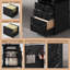 Bureau de direction 78 po avec classeur verrouillable, bureau en L avec prises de courant, écran d'intimité, marbre noir-1057072074