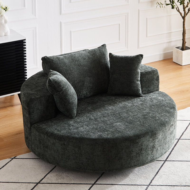 Fauteuil pivotant à 360 degrés Fluffy Chenille