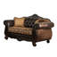 Ensemble de causeuse pour canapé 2 pièces Quo, brun clair, chenille brun foncé, 4 coussins décoratifs