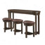 Ensemble de table de bar 4 pièces avec 3 tabourets de bar rembourrés-1457497339