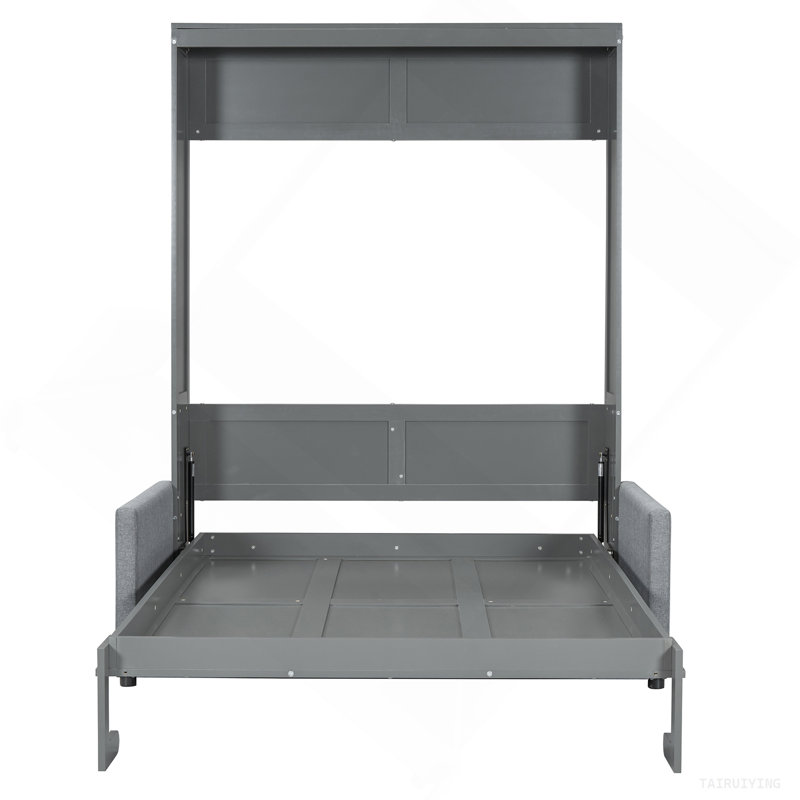 Lit escamotable mural Murphy avec coussin, gris