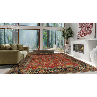 Rust Fine Hand Knotted Persian serapi Design Rug 8'X 10'