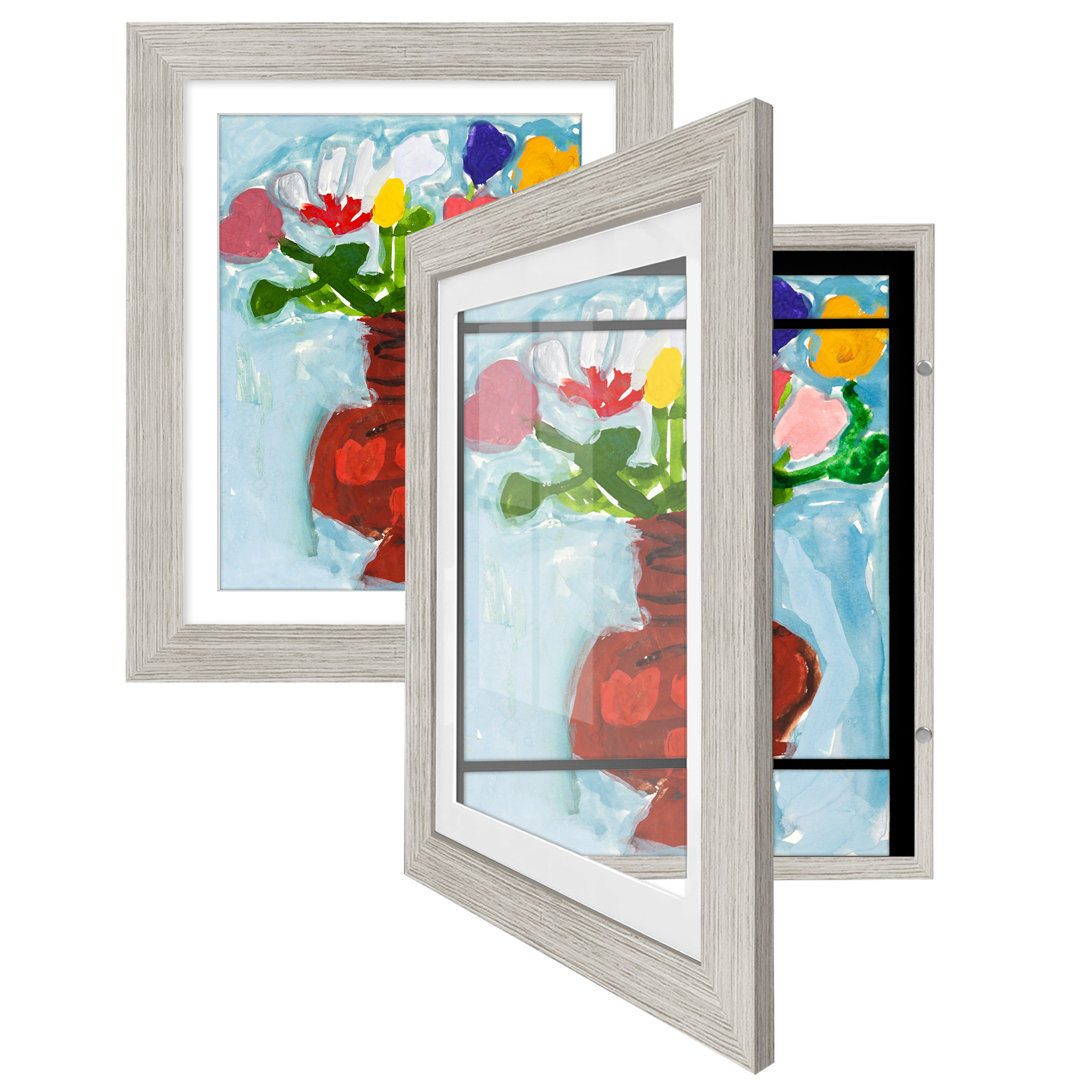 Wiedeman Kids Art Frame 10 x 12.5” with 8.5 x 11” Mat - Composite Wood with Glass (Set of 2) Red Barrel Studio® 