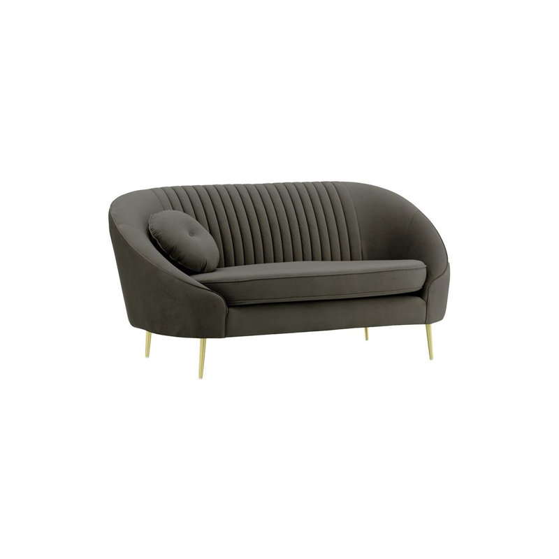 Avlynn 2 Seater Velvet Sofa, Grey
