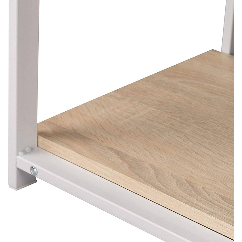 Neomi Metal Base Writing Desk, White, Oak