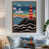 Toile avec cadre flottant brun