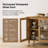 Lysiane 35" Small Sideboard Buffet Cabinet With Glass Doors, Modern Wood Kitchen Credenza Storage Cabinet With Adjustable Shelf For Living Room, Dining Room-2109872816