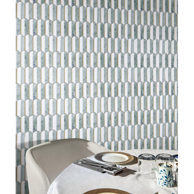 Water Jet 3.75" x 6" Novelty Mosaic Wall & Floor Tile