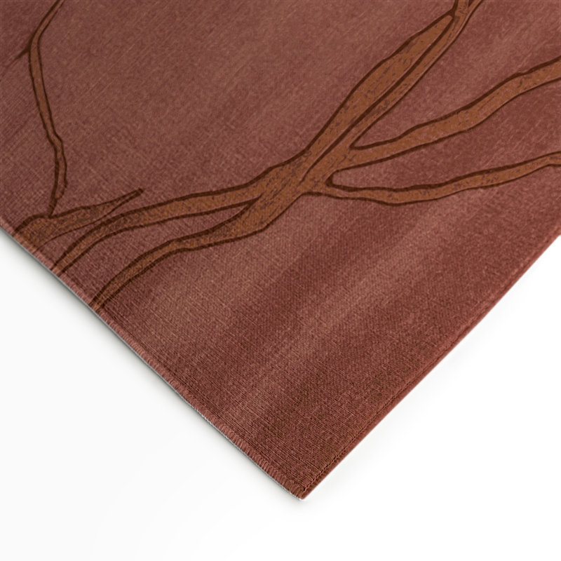 Tapis brun abstrait intérieur et extérieur, Rectangulaire 3 pi x 5 pi