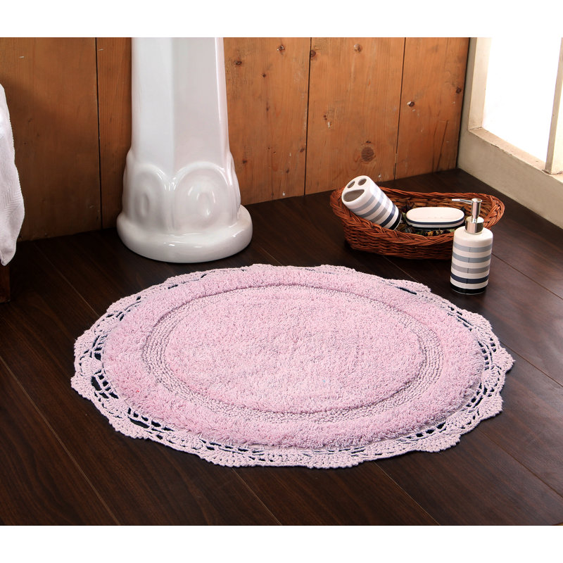 Tapis pour salle de bain Wingert, l 40 po x L 40 po, Rose