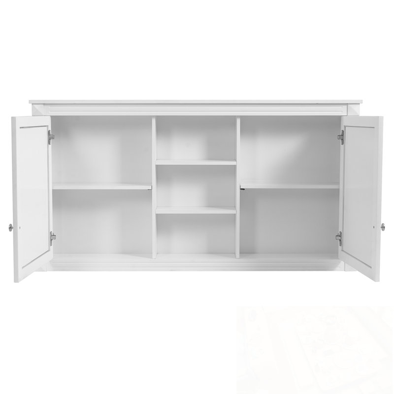 Armoire de rangement murale à miroir avec tablettes réglables, Blanc