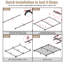  Structure de lit très grand de 7 pouces, plateforme basse en métal robuste, aucun matelas à ressorts requis, facile à assembler, silencieux, noir-812040379
