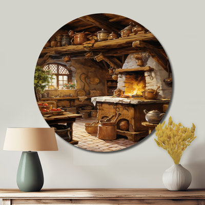 Food Rustic Kitchen I - Food & Beverage Round Metal Art