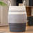 Cotton Rope Laundry Hamper - 105L Woven Collapsible Clothes Storage Basket For Blankets, Bedroom Organization, And Laundry - Natural Handwoven Design With Soft Handle-6998163