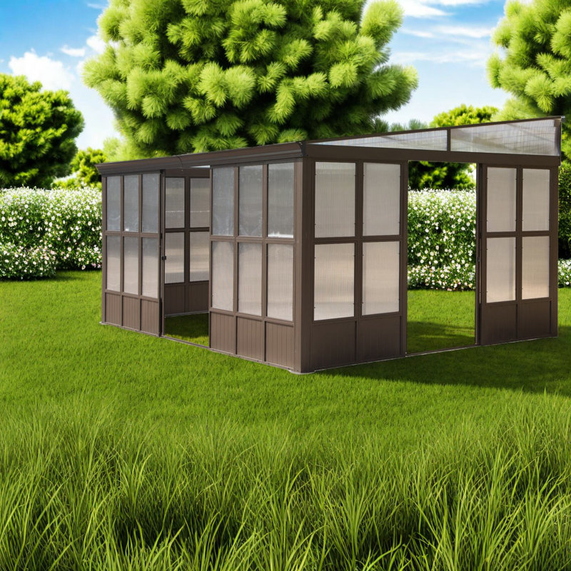 All-weather Canopies & Gazebos, Aluminum Structure In Dark Brown For Garden