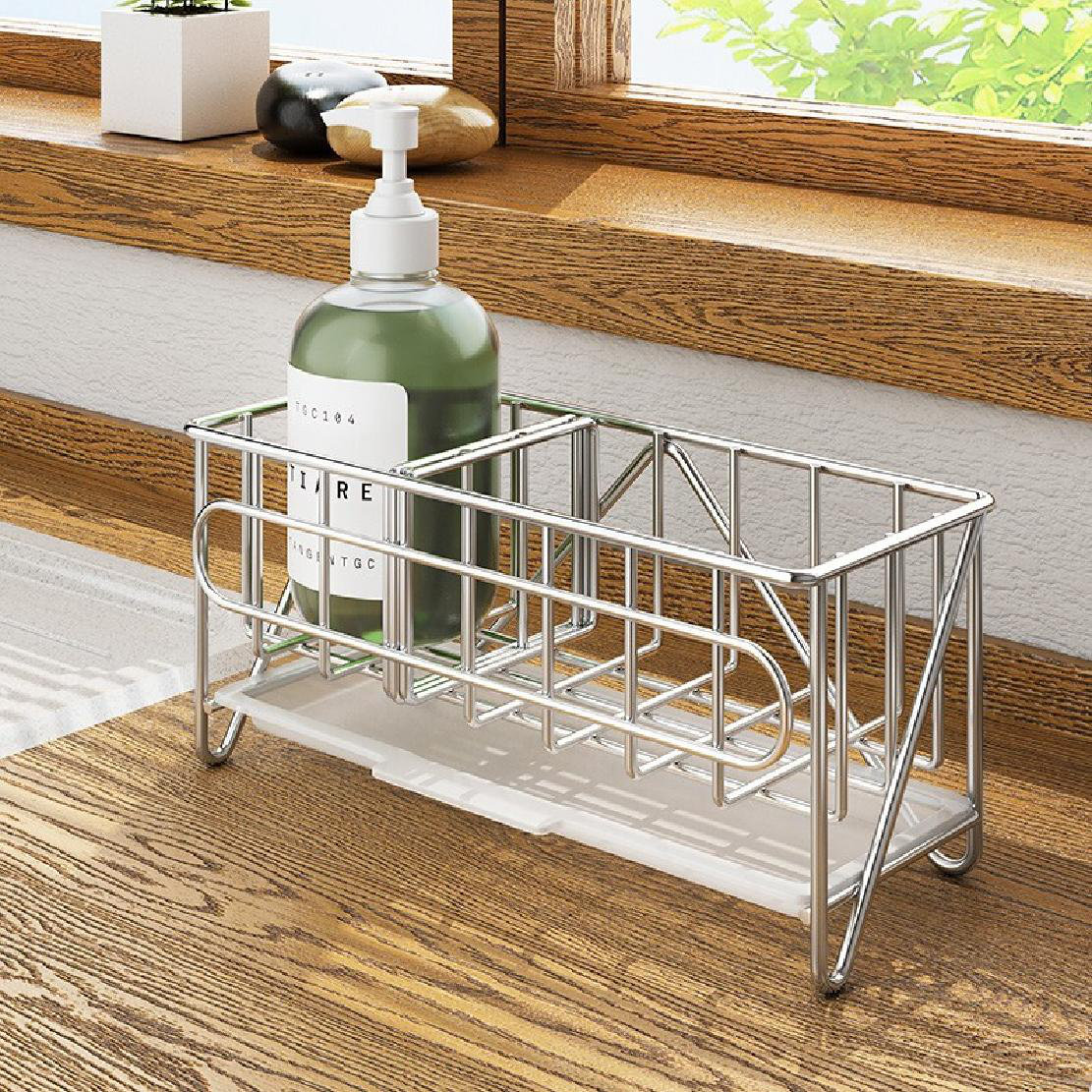 3pcs Kitchen Sponge Holder, Kitchen Sink Organizer, Sink Caddy, Sink Tray  Drainer Rack, Brush Soap Towel Holder