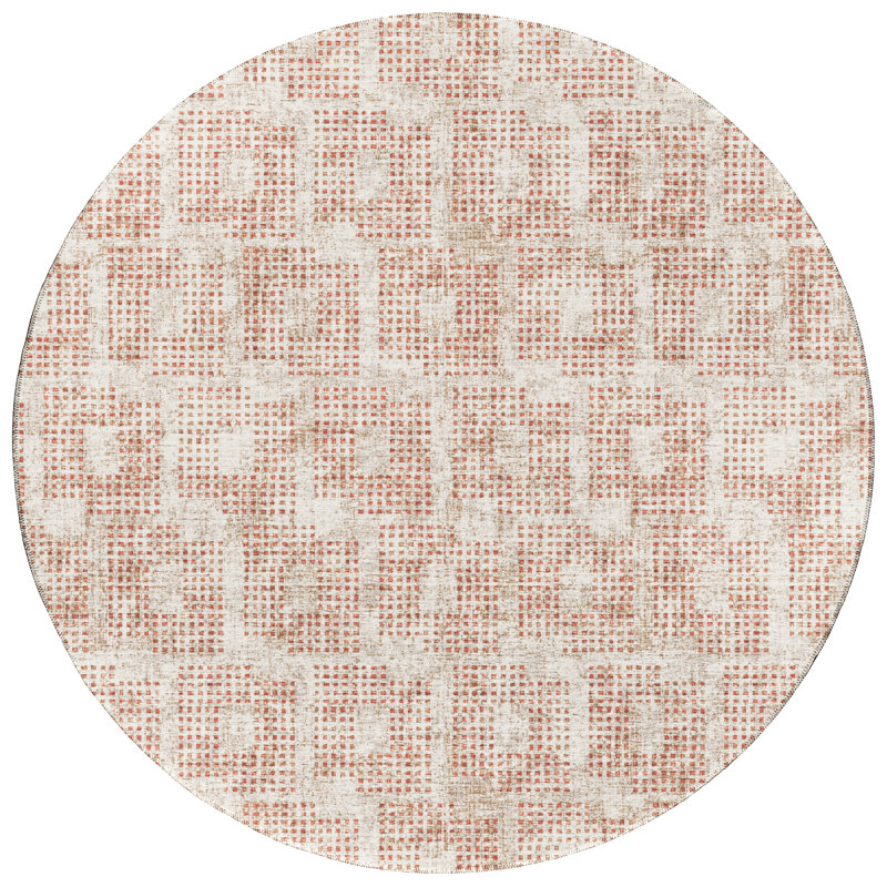 Jahira Performance Chenille Washable Indoor / Outdoor Rug, Round 8'