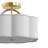 3-Light Floral Semi-Flush Ceiling Light In Copper With Linen Shade-1183556466