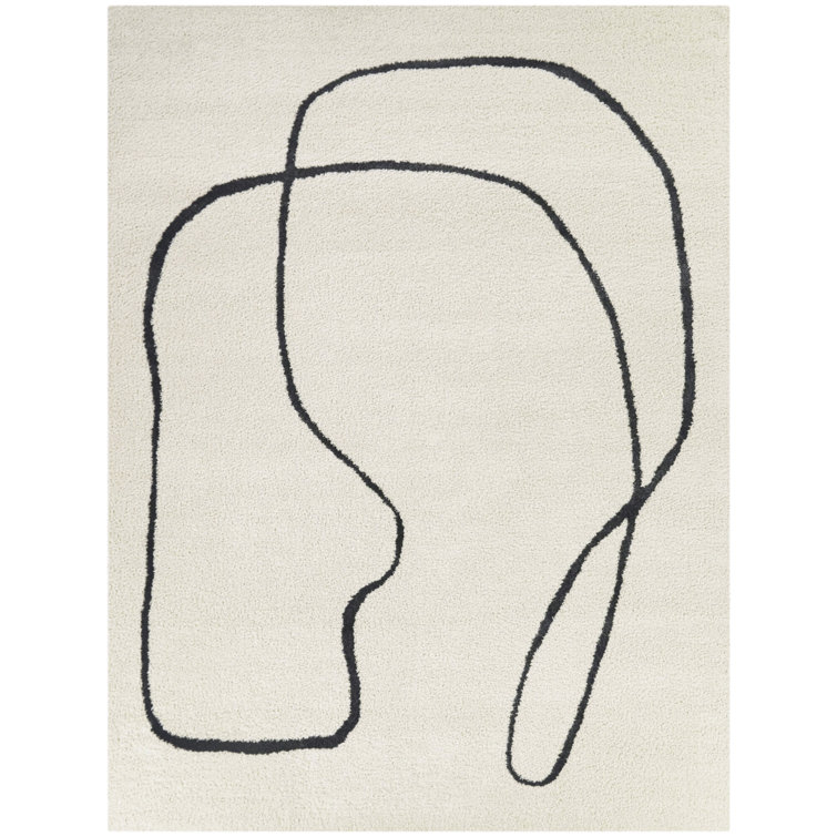 Remco Cream Abstract Modern Area Rug