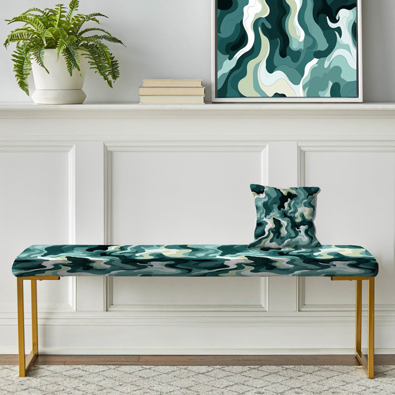 Green Chic Camouflage Fashion - Banc rembourré camouflage doré