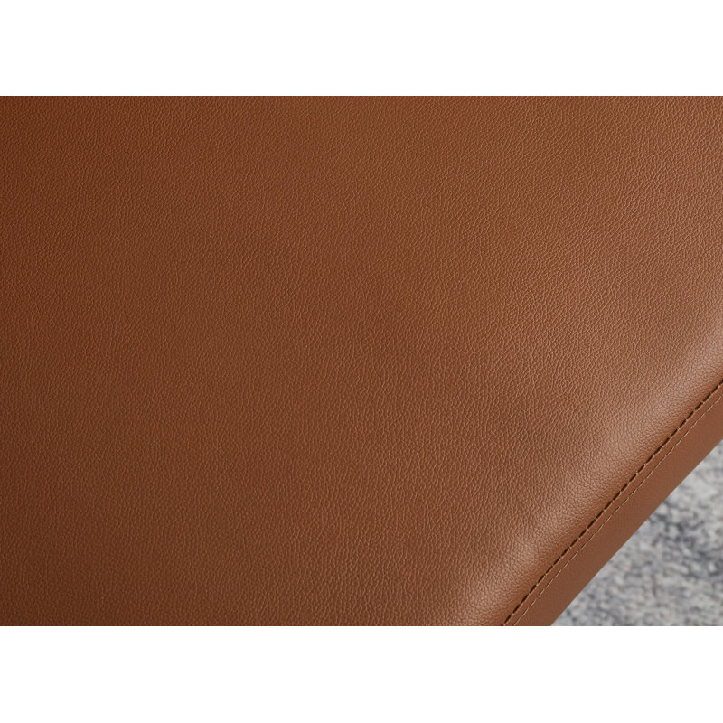 Marleina 58'' Faux Leather Sofa, Brown, 34.2" H x 58" W x 33" D