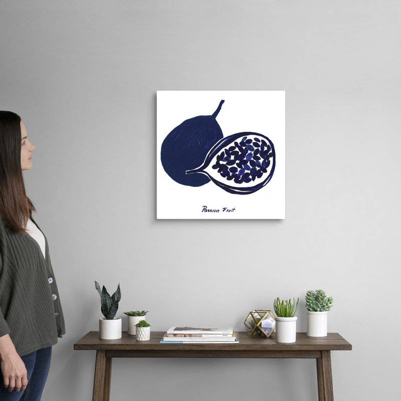 «Indigo Passion Fruit» par Aimee Wilson, reproduction sur toile, H 20 po x l 20 po x P 1,25 po, Toile tendue