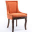 Chaise de salle à manger latérale de 2 personnes, chaise en tissu épaissi orange, conception cloutée en bronze, base en bois massif, 22,4 po Profondeur, poids du colis de 38,5 lb, largeur de 22,4 lb, 2 pièces, tissu, pieds, tête,-568113727