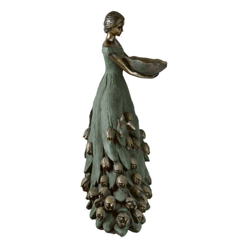 Statue mangeoire d'oiseaux Lady in Tulip