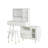 Modern Makeup Vanity Desk with Mirror and Lights, Retractable Dressing Table with Drawers and Cabinet, Compact Makeup Table Set with Power Outlet for Bedroom, White-287788257
