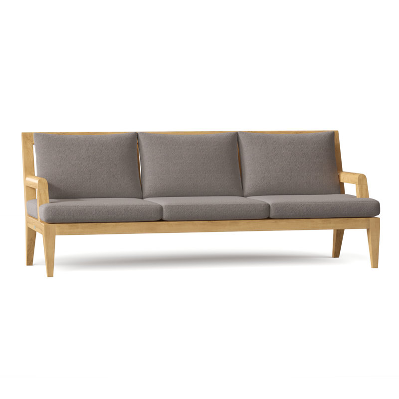 Mendocino Outdoor 3 - Seat Patio Sofa, Fog