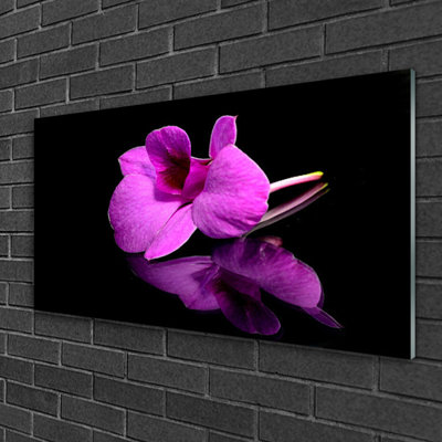 Floral Flower 1 Piece Wall Art on Glass