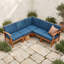 Ensemble de canapé modulaire d'extérieur modulaire avec structure en bois d'acacia, coussins résistants à l'eau et loquets intégrés-501314989