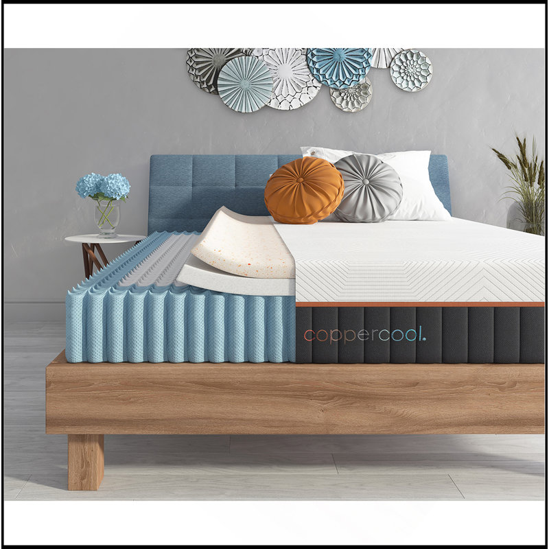 Matelas en mousse à mémoire de forme hybride 12 po Coppercool, Grand lit