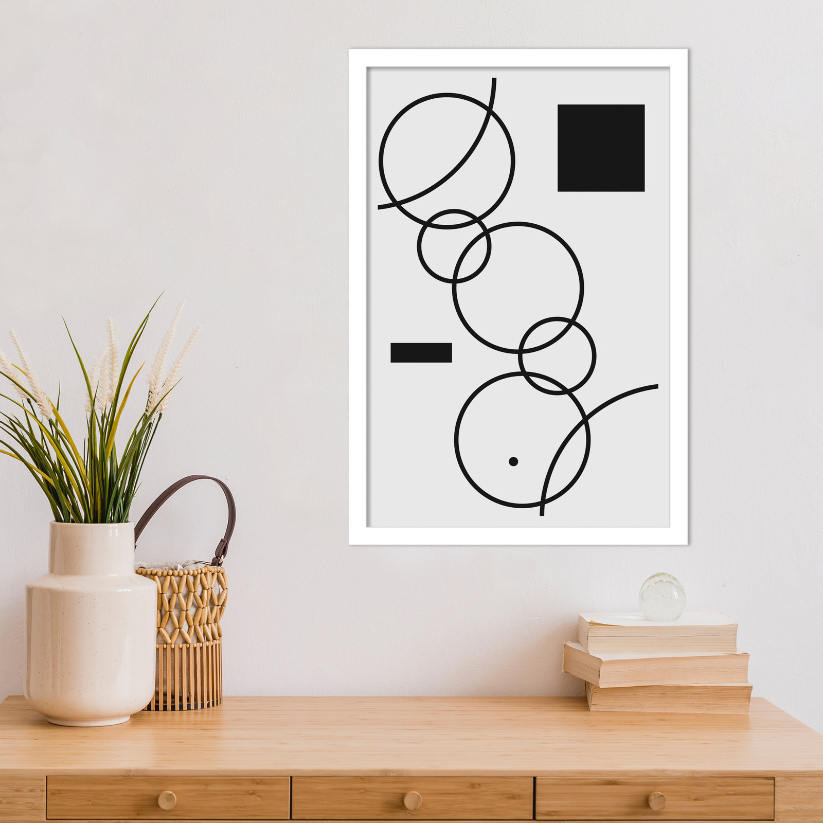 Minimal Shapes No 1 by Jay Stanley, White, 21" H x 15" W x 1" D