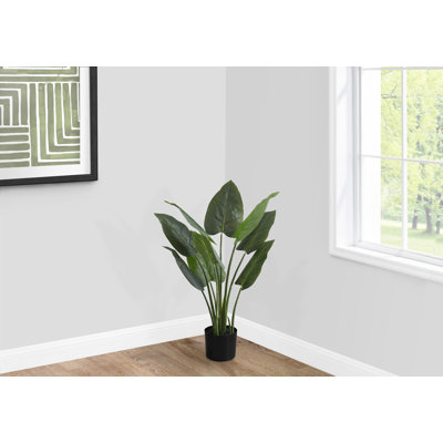 Artificial Plant, 37" Tall, Aureum Tree, Indoor, Faux, Fake, Floor, Greenery, Potted, Real Touch, Decorative, Green Leaves, Black Pot