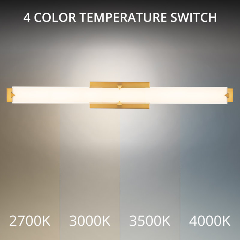 Carlisle 37" Dimmable LED Bath Vanity & Wall Light With Glass Shade And Built In Color Temperature Switch (2700K/3000K/3500K/4000K)