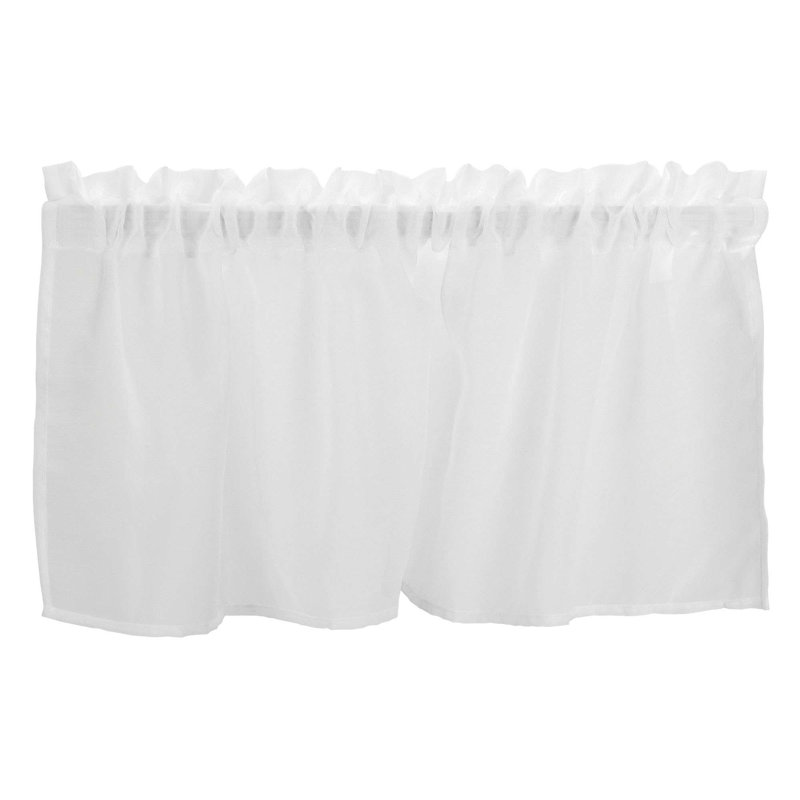 Cantonnière diaphane pour fenêtre de cuisine, Blanc
