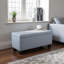 Repose-pieds rembourré avec rangement Sancerre en tissu bleu clair, H 15,59 po x l 34,79 po x P 14,7 po