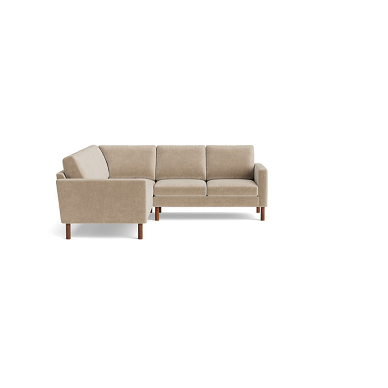 Laguna Sectional, Left Hand Facing, Velvet - Beige