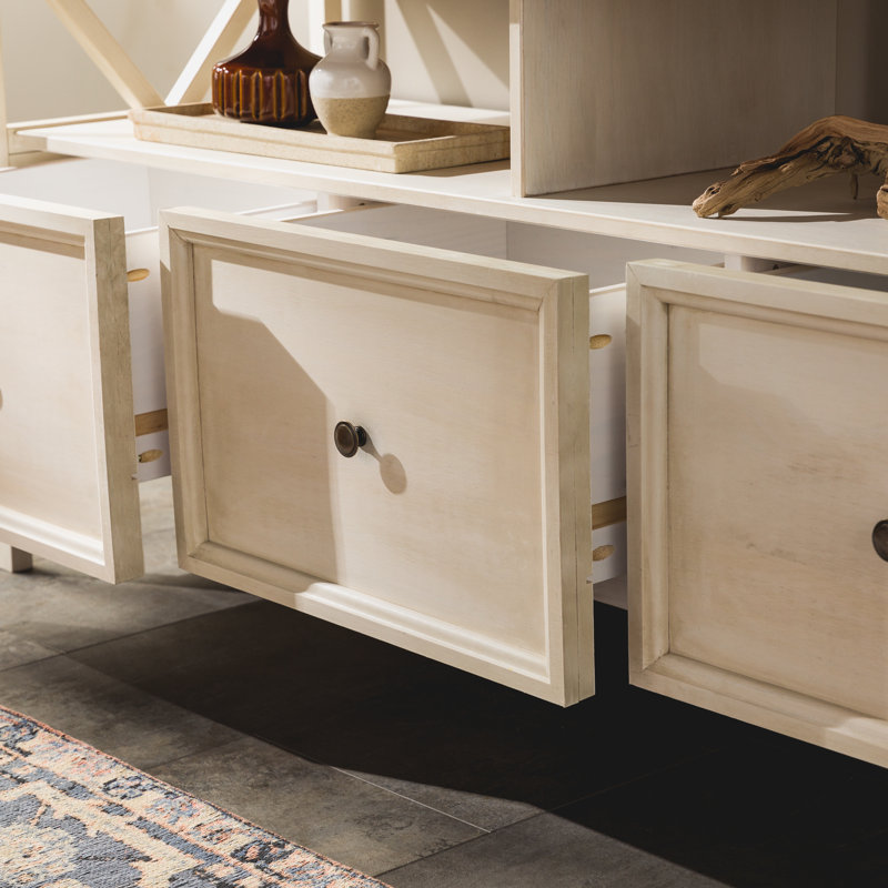 Lepe 60" 3-Drawer TV Stand for TVs up to 60", Rustic Oak/White Wash