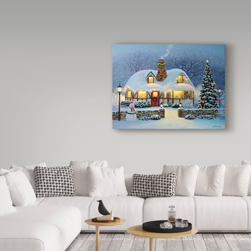 Reproduction de peinture acrylique sur toile tendue H Candlelight Christmas, H 24 po x l 32 po x P 2 po