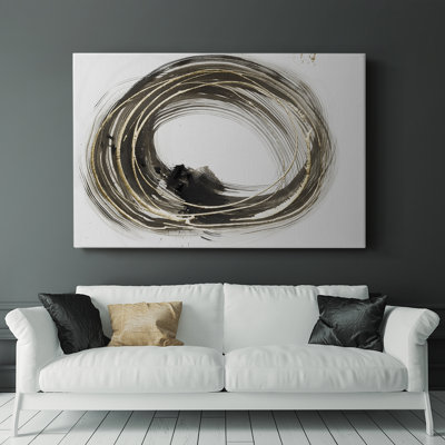 Golden Social Circles I -Gallery Wrapped Cavas