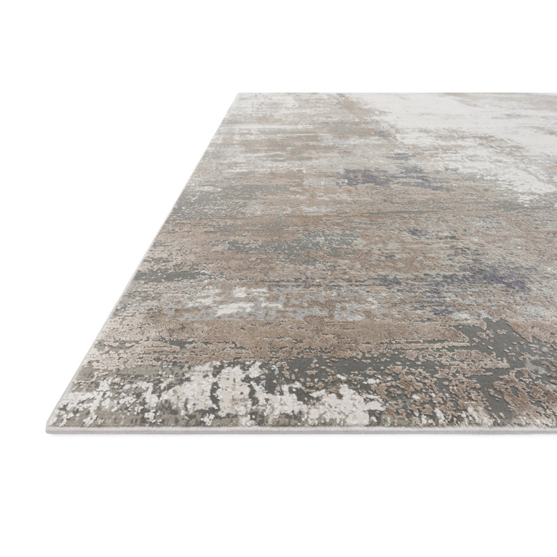 Jeffrey Viscose Abstract Indoor Rug, Rectangle 5'3" x 7'8"