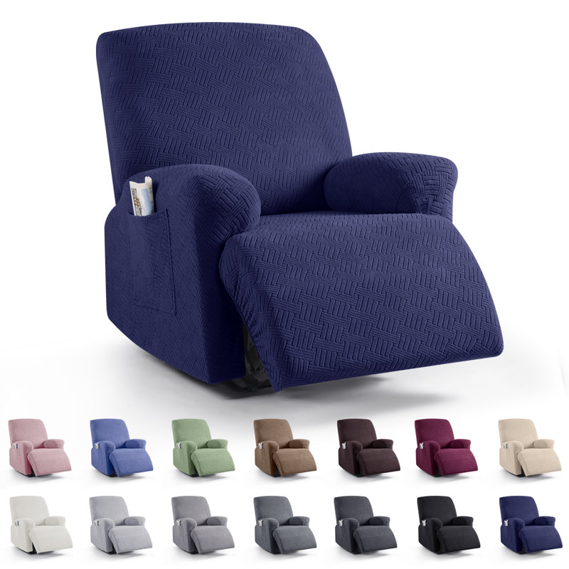 Housse pour fauteuil inclinable avec poches Wald, Bleu très foncé