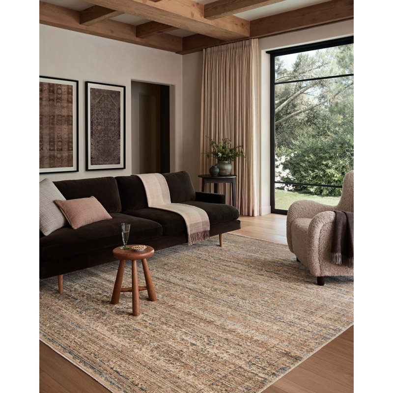 Tapis naturel / denim Amber Lewis x Loloi Molly, Rectangle 5 pi 3 po x 7 pi 9 po