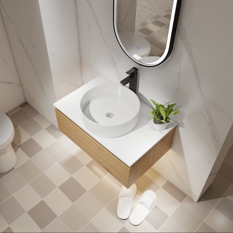 30" Floating Bathroom Vanity with Ceramic Sink & Soft-Close Drawer, 30"