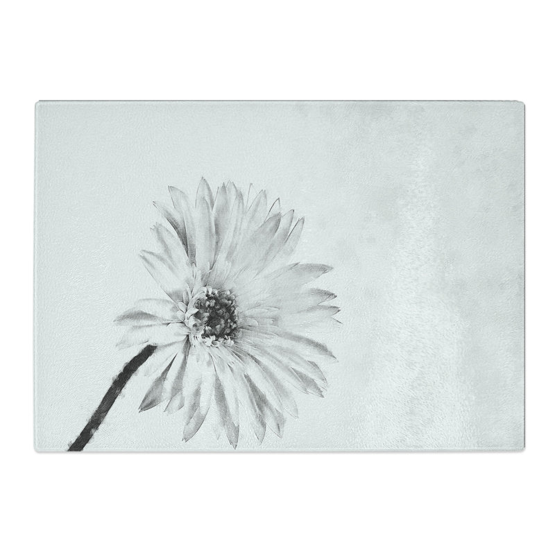 Tempered Glass Flower Chopping Board, 20 cm x 28.5 cm