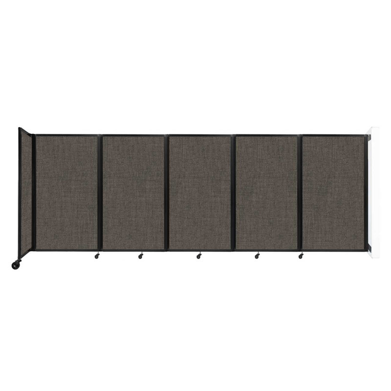 11 - Cloison pliante à panneaux, 5, H 60 po x l 168 po x P 12 po, Brun foncé