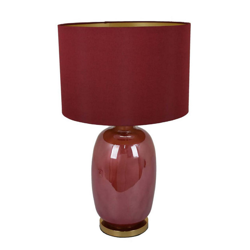 Lampe de table en verre Gia, Rouge