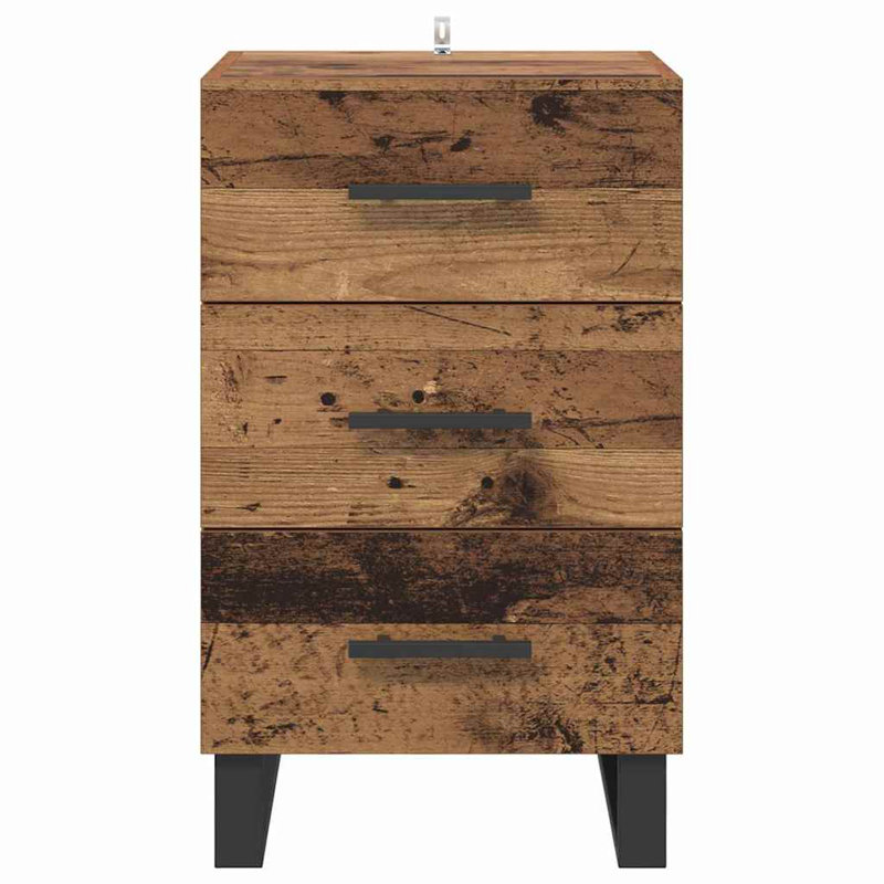 40cm W Manufactured Wood Bedside Table, Old Wood